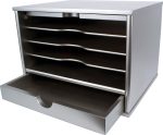 Victor Wood Midnight Black Collection, 4-Shelf Desktop Organizer, Black, (4720-5) - Image 2